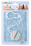 Clip and chain for pacifier