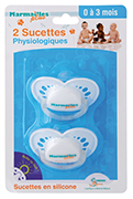 Physiological soothers in silicone